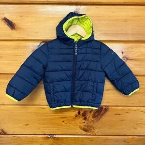 HAWKE & CO Jacket Boys 24 M Lined Long Sleeve Full Zip Hooded Blue Green